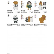 Package 6 We Bare Bears 02 Embroidery Designs